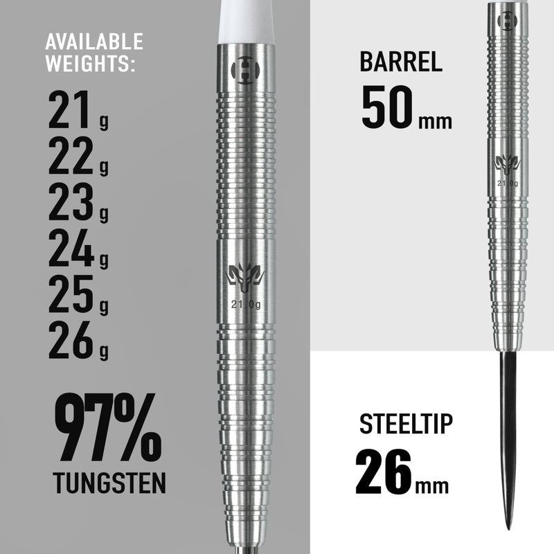 Harrows Wolfram 97% Tungsten Steel Tip Darts Set 21g, 22g, 23g, 24, 25g & 26g - Includes Speedline Shafts, Marathon - Wolfram Flights & Travel Case 24g - Image 3
